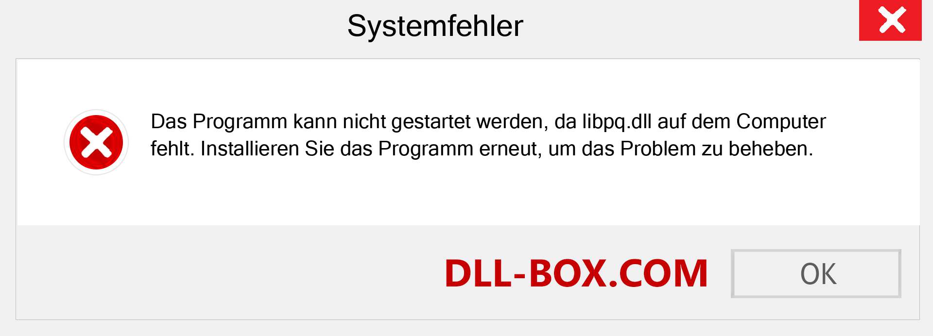 libpq.dll-Datei fehlt?. Download für Windows 7, 8, 10 - Fix libpq dll Missing Error unter Windows, Fotos, Bildern