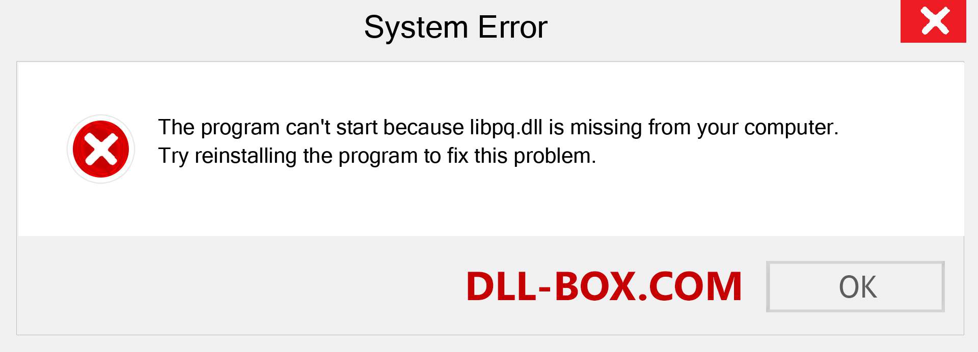  libpq.dll file is missing?. Download for Windows 7, 8, 10 - Fix  libpq dll Missing Error on Windows, photos, images